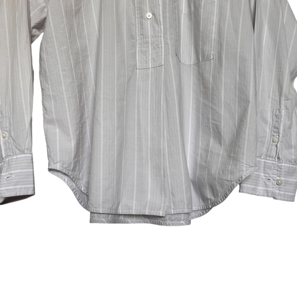 Everlane Women's Grey White Striped Oversized 100%Cotton Collarless Shirt Size4 - Picture 7 of 15
